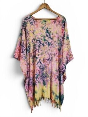Bohemian Beach Vintage tiedye flowey cover up dress